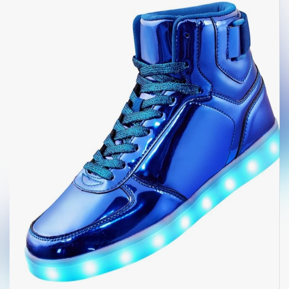 Light Up Shoes, Fashion Dancers High Top LED Sneakers 6.5